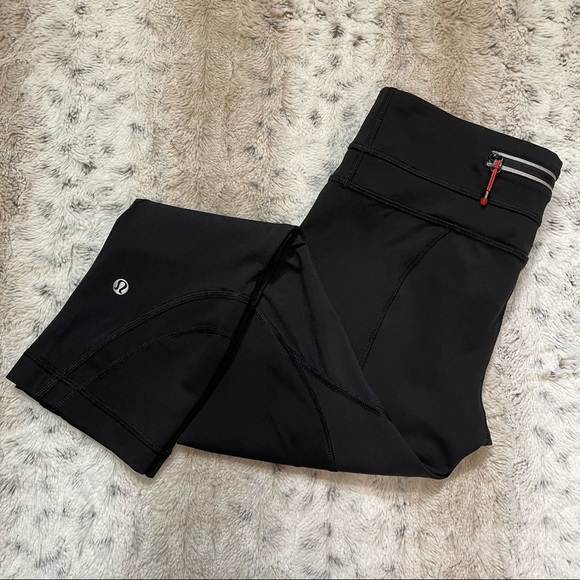 lululemon athletica Pants - [4]✨NWOT✨Lululemon Athletica Run Inspire Crop II Block-It Pocket Black Mesh